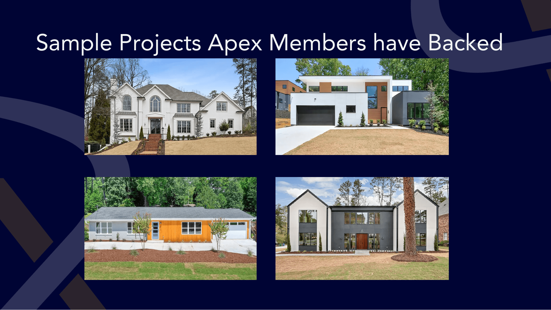Sample Projects Apex Members have Backed